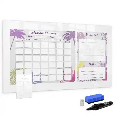 Monthly planner magnetic marker board