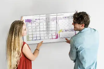 Monthly planner magnetic marker board