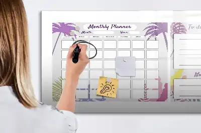 Monthly planner magnetic marker board