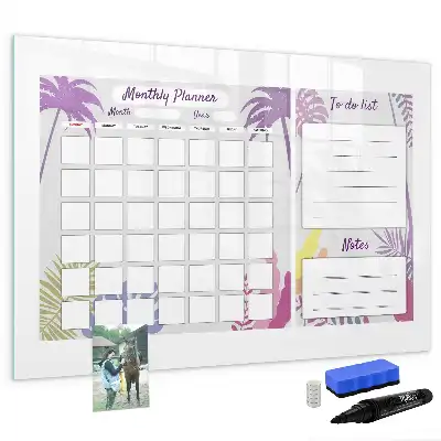 Monthly planner magnetic marker board