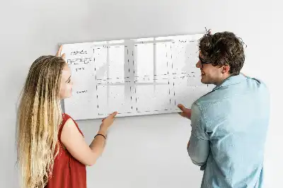 Magnetic glass dry erase board weekly planner
