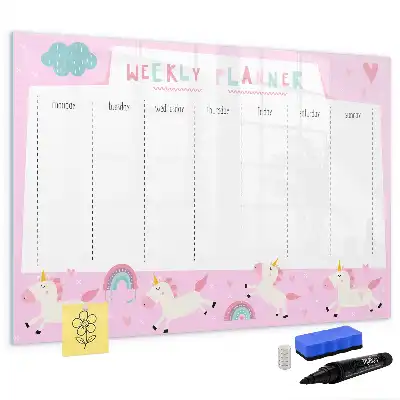Magnetic weekly planner for children