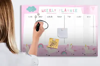 Magnetic weekly planner for children