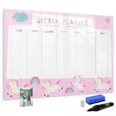 Magnetic weekly planner for children