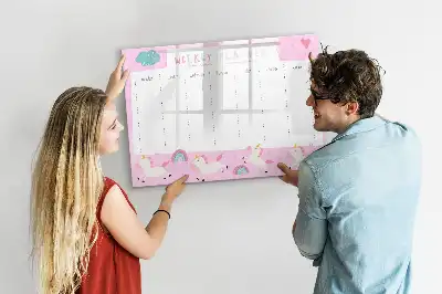 Magnetic weekly planner for children