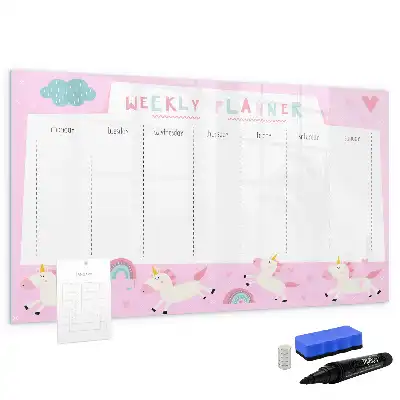 Magnetic weekly planner for children