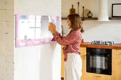 Magnetic weekly planner for children
