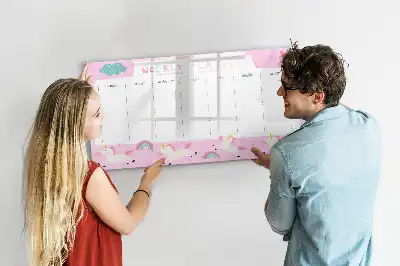 Magnetic weekly planner for children