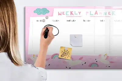 Magnetic weekly planner for children