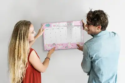Magnetic weekly planner for children