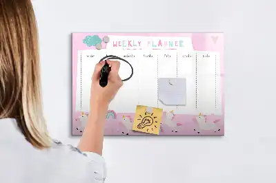 Magnetic weekly planner for children
