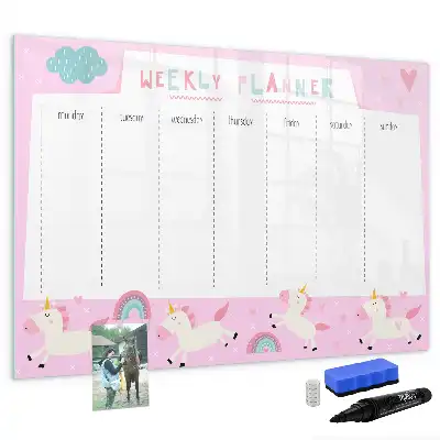 Magnetic weekly planner for children