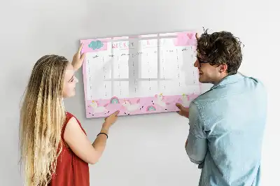 Magnetic weekly planner for children
