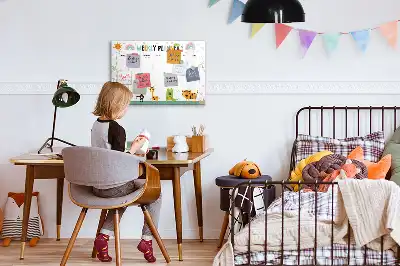 Magnetic glass dry erase board with weekly planner and animal designs