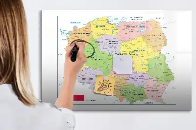 Magnetic marker board map of Poland