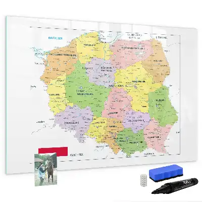 Magnetic marker board map of Poland