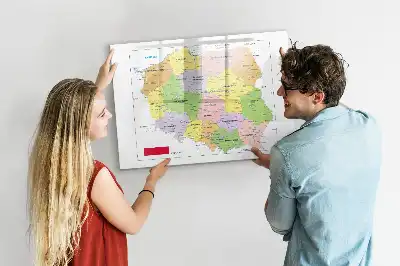 Magnetic marker board map of Poland