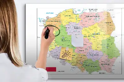 Magnetic marker board map of Poland