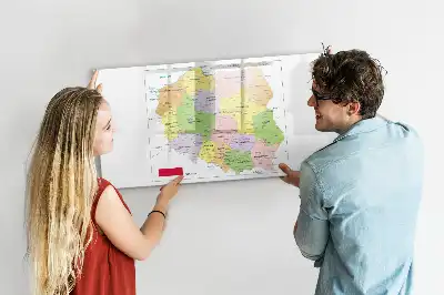Magnetic marker board map of Poland