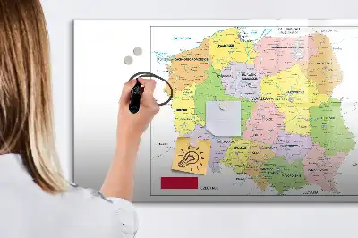 Magnetic marker board map of Poland