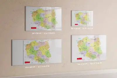 Magnetic marker board map of Poland