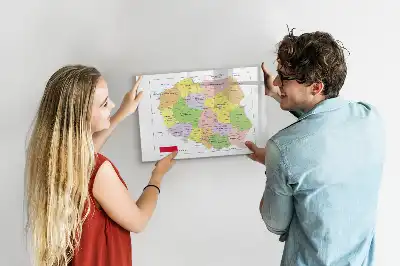 Magnetic marker board map of Poland