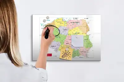 Magnetic marker board map of Poland