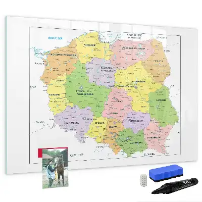 Magnetic marker board map of Poland