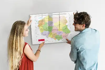 Magnetic marker board map of Poland