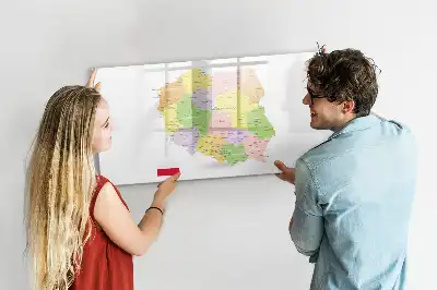 Magnetic glass dry erase board map of Poland
