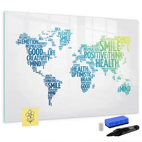 Magnetic marker board Nice words map