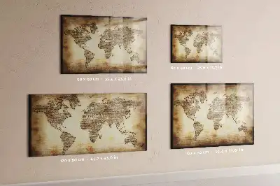 Magnetic marker board with an old world map design