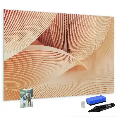 Magnetic marker board with an abstract wave pattern