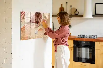 Magnetic marker board with an abstract wave pattern