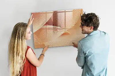 Magnetic marker board with an abstract wave pattern