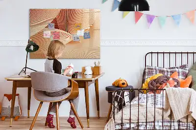 Magnetic marker board with an abstract wave pattern