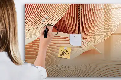 Magnetic marker board with an abstract wave pattern