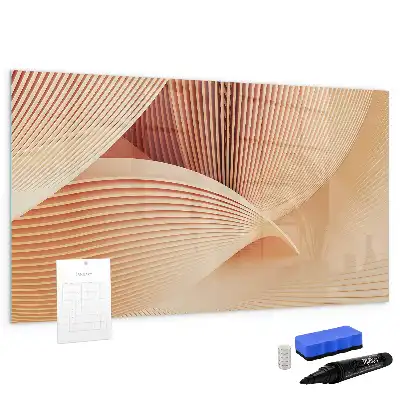 Magnetic marker board with an abstract wave pattern