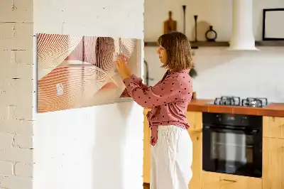 Magnetic marker board with an abstract wave pattern
