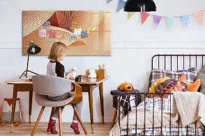 Magnetic marker board with an abstract wave pattern