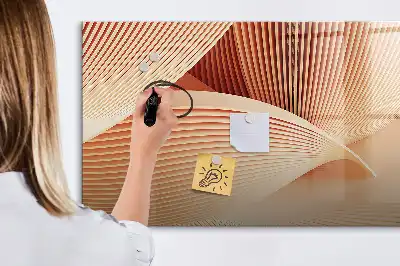 Magnetic marker board with an abstract wave pattern