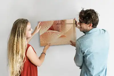 Magnetic marker board with an abstract wave pattern
