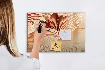 Magnetic marker board with an abstract wave pattern