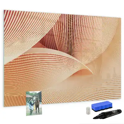 Magnetic marker board with an abstract wave pattern