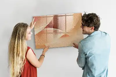 Magnetic marker board with an abstract wave pattern