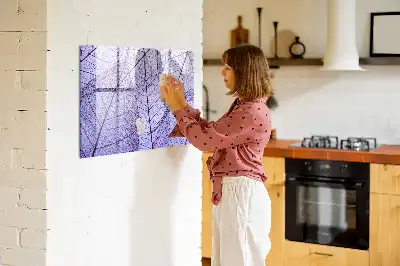 Magnetic glass dry erase board with nature leaves design