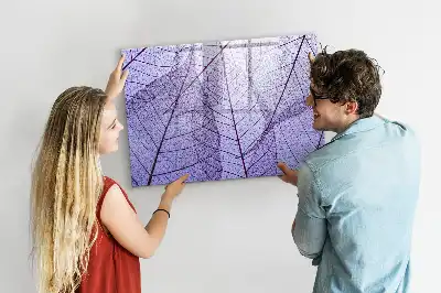 Magnetic glass dry erase board with nature leaves design