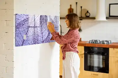 Magnetic glass dry erase board with nature leaves design