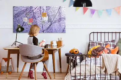Magnetic glass dry erase board with nature leaves design