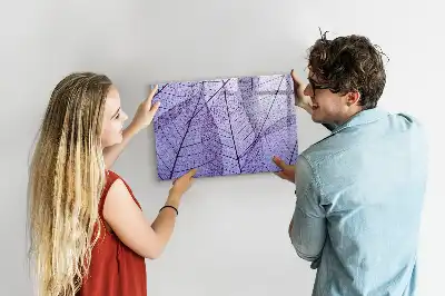 Magnetic glass dry erase board with nature leaves design